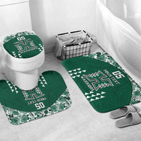 Custom Hawaii Football Bathroom Set Rainbow Warriors Tropical Vibes - Polynesian Pride
