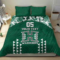 Custom Hawaii Football Bedding Set Rainbow Warriors Tropical Vibes - Polynesian Pride
