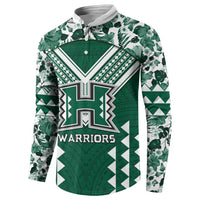 Custom Hawaii Football Button Sweatshirt Rainbow Warriors Tropical Vibes LT05 - Polynesian Pride