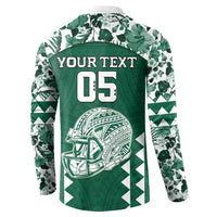 Custom Hawaii Football Button Sweatshirt Rainbow Warriors Tropical Vibes LT05 - Polynesian Pride