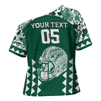 Custom Hawaii Football Cross Shoulder Shirt Rainbow Warriors Tropical Vibes LT05 - Polynesian Pride