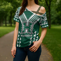 Custom Hawaii Football Cross Shoulder Shirt Rainbow Warriors Tropical Vibes LT05 - Polynesian Pride