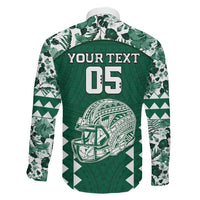 Custom Hawaii Football Family Matching Long Sleeve Bodycon Dress and Hawaiian Shirt Rainbow Warriors Tropical Vibes LT05 - Polynesian Pride
