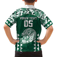 Custom Hawaii Football Family Matching Off The Shoulder Long Sleeve Dress and Hawaiian Shirt Rainbow Warriors Tropical Vibes LT05 - Polynesian Pride