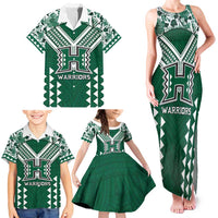 Custom Hawaii Football Family Matching Tank Maxi Dress and Hawaiian Shirt Rainbow Warriors Tropical Vibes - Polynesian Pride