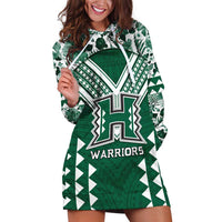 Custom Hawaii Football Hoodie Dress Rainbow Warriors Tropical Vibes LT05 Green - Polynesian Pride