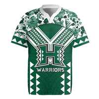 Custom Hawaii Football Rugby Jersey Rainbow Warriors Tropical Vibes LT05 Green - Polynesian Pride