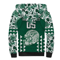 Custom Hawaii Football Sherpa Hoodie Rainbow Warriors Tropical Vibes - Polynesian Pride