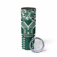 Custom Hawaii Football Skinny Tumbler Rainbow Warriors Tropical Vibes - Polynesian Pride