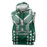 Custom Hawaii Football Sleeveless Hoodie Rainbow Warriors Tropical Vibes - Polynesian Pride