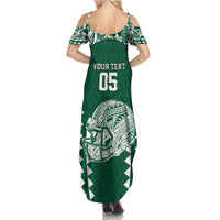 Custom Hawaii Football Summer Maxi Dress Rainbow Warriors Tropical Vibes - Polynesian Pride
