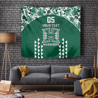 Custom Hawaii Football Tapestry Rainbow Warriors Tropical Vibes LT05 Green - Polynesian Pride