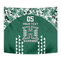 Custom Hawaii Football Tapestry Rainbow Warriors Tropical Vibes LT05 - Polynesian Pride