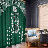 Custom Hawaii Football Window Curtain Rainbow Warriors Tropical Vibes LT05 - Polynesian Pride