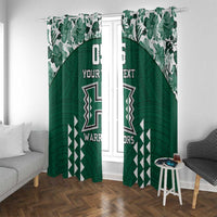 Custom Hawaii Football Window Curtain Rainbow Warriors Tropical Vibes LT05 With Grommets Green - Polynesian Pride