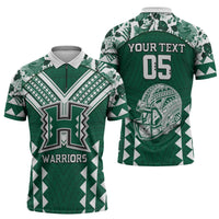Custom Hawaii Football Zipper Polo Shirt Rainbow Warriors Tropical Vibes LT05 - Polynesian Pride