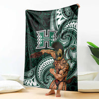 Hawaii Ikaika Warrior Football Blanket Polynesian Tribal Tattoo - Polynesian Pride