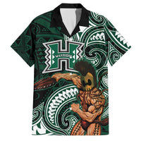 Hawaii Ikaika Warrior Football Family Matching Mermaid Dress and Hawaiian Shirt Polynesian Tribal Tattoo LT05 Dad's Shirt - Short Sleeve Black - Polynesian Pride
