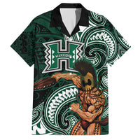 Hawaii Ikaika Warrior Football Family Matching Off The Shoulder Long Sleeve Dress and Hawaiian Shirt Polynesian Tribal Tattoo - Polynesian Pride