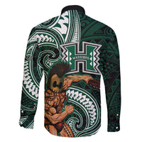 Hawaii Ikaika Warrior Football Family Matching Puletasi and Hawaiian Shirt Polynesian Tribal Tattoo - Polynesian Pride