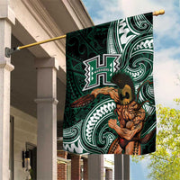 Hawaii Ikaika Warrior Football Garden Flag Polynesian Tribal Tattoo - Polynesian Pride