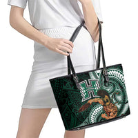 Hawaii Ikaika Warrior Football Leather Tote Bag Polynesian Tribal Tattoo - Polynesian Pride