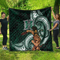 Hawaii Ikaika Warrior Football Quilt Polynesian Tribal Tattoo - Polynesian Pride