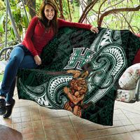 Hawaii Ikaika Warrior Football Quilt Polynesian Tribal Tattoo - Polynesian Pride