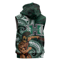 Hawaii Ikaika Warrior Football Sleeveless Hoodie Polynesian Tribal Tattoo - Polynesian Pride