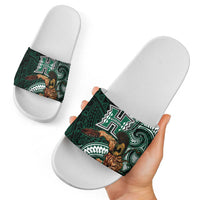 Hawaii Ikaika Warrior Football Slide Sandals Polynesian Tribal Tattoo - Polynesian Pride