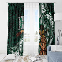 Hawaii Ikaika Warrior Football Window Curtain Polynesian Tribal Tattoo - Polynesian Pride