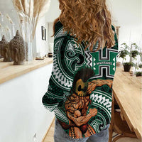 Hawaii Ikaika Warrior Football Women Casual Shirt Polynesian Tribal Tattoo LT05 - Polynesian Pride