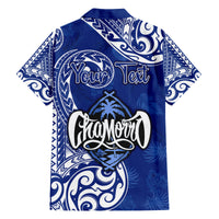 Personalised Hafa Adai Guam History and Chamorro Heritage Day Family Matching Tank Maxi Dress and Hawaiian Shirt Blue Latte Stone LT05 - Polynesian Pride