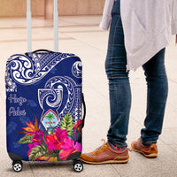 Hafa Adai Guam History and Chamorro Heritage Day Luggage Cover Blue Latte Stone LT05 Blue - Polynesian Pride