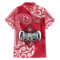 Personalised Hafa Adai Guam History and Chamorro Heritage Day Family Matching Long Sleeve Bodycon Dress and Hawaiian Shirt Red Latte Stone LT05 - Polynesian Pride