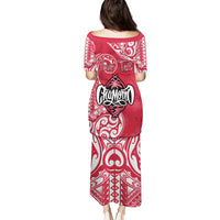 Personalised Hafa Adai Guam History and Chamorro Heritage Day Puletasi Red Latte Stone LT05 - Polynesian Pride