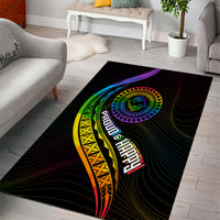 LGBT History Month Area Rug Proud And Happy Polynesian Dolphin LT05 - Polynesian Pride