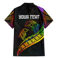 Personalised LGBT History Month Family Matching Mermaid Dress and Hawaiian Shirt Proud And Happy Polynesian Dolphin LT05 - Polynesian Pride