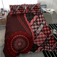 New Zealand Aotearoa Bedding Set Maori Harakeke Weaving Pattern Red LT05 - Polynesian Pride