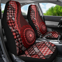 New Zealand Aotearoa Car Seat Cover Maori Harakeke Weaving Pattern Red LT05 - Polynesian Pride