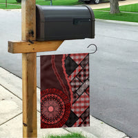 New Zealand Aotearoa Garden Flag Maori Harakeke Weaving Pattern Red LT05 - Polynesian Pride