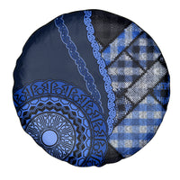 New Zealand Aotearoa Spare Tire Cover Maori Harakeke Weaving Pattern Blue LT05 - Polynesian Pride