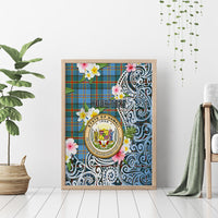 Hawaii State Canvas Wall Art Tropical Flowers With Tartan Pattern LT05 - Polynesian Pride