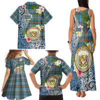 Personalised Hawaii State Family Matching Tank Maxi Dress and Hawaiian Shirt Tropical Flowers With Tartan Pattern LT05 - Polynesian Pride