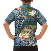 Personalised Hawaii State Kid Hawaiian Shirt Tropical Flowers With Tartan Pattern LT05 - Polynesian Pride