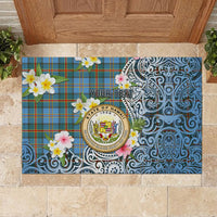 Hawaii State Rubber Doormat Tropical Flowers With Tartan Pattern LT05 - Polynesian Pride