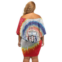 Samoa Off Shoulder Short Dress Tie Dye Unique Style LT05 - Polynesian Pride