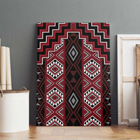 New Zealand Aotearoa Canvas Wall Art Red Poutama With Taniko Pattern LT05
