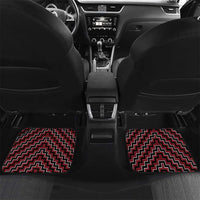 New Zealand Aotearoa Car Mats Red Poutama With Taniko Pattern LT05
