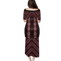 New Zealand Aotearoa Puletasi Red Poutama With Taniko Pattern LT05